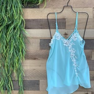 Baby Blue Sheer Vintage Slip Dress